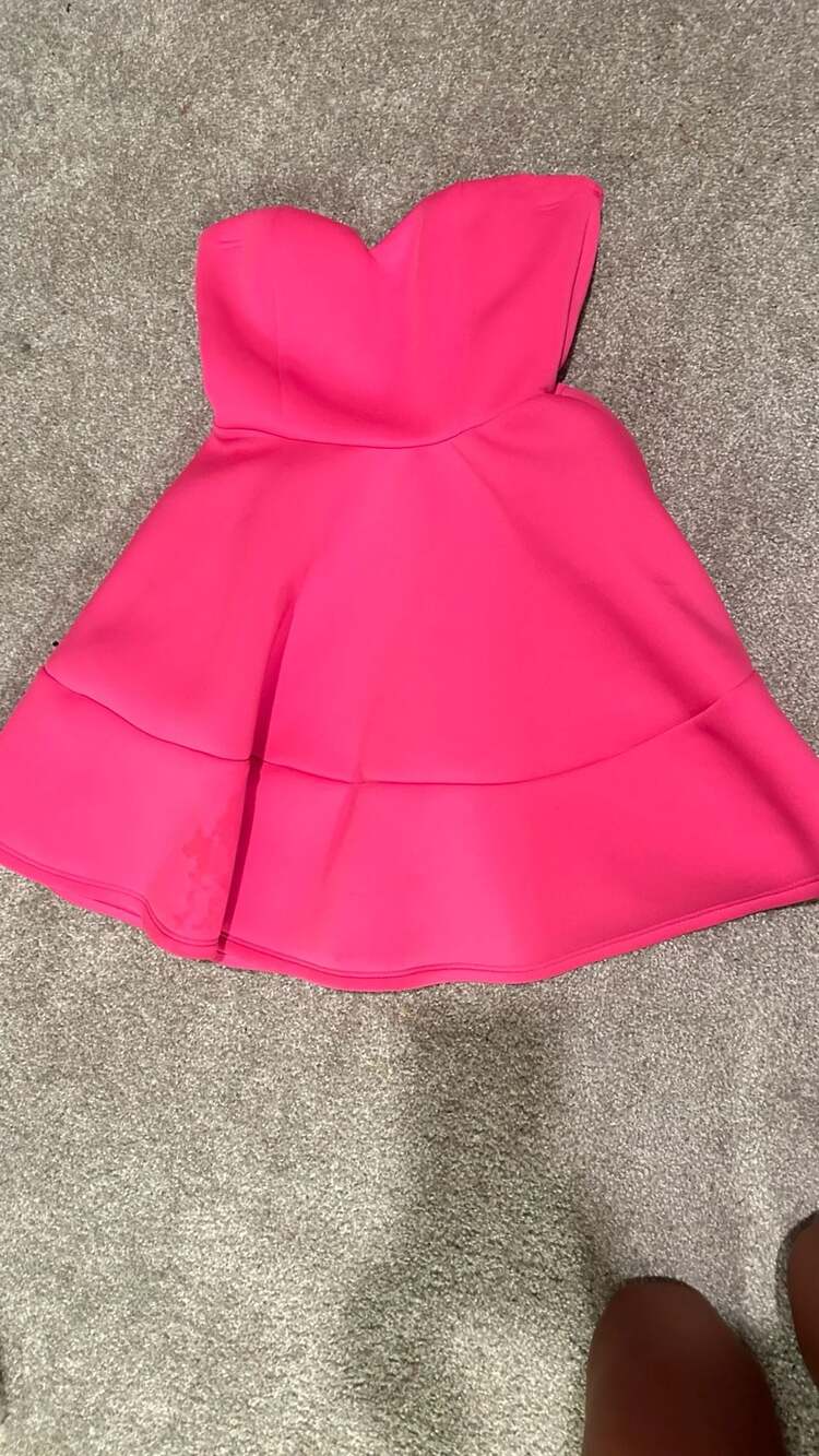 Windsor Strapless Flare Mini Dress Size M Hot Pink